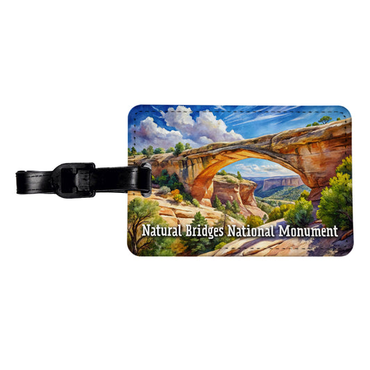 Natural Bridges National Monument Utah Travel Faux Leather Luggage Tag