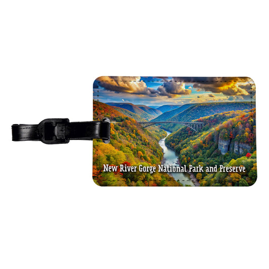 New River Gorge National Park and Preserve West Virginia Travel Faux Leather Luggage Tag