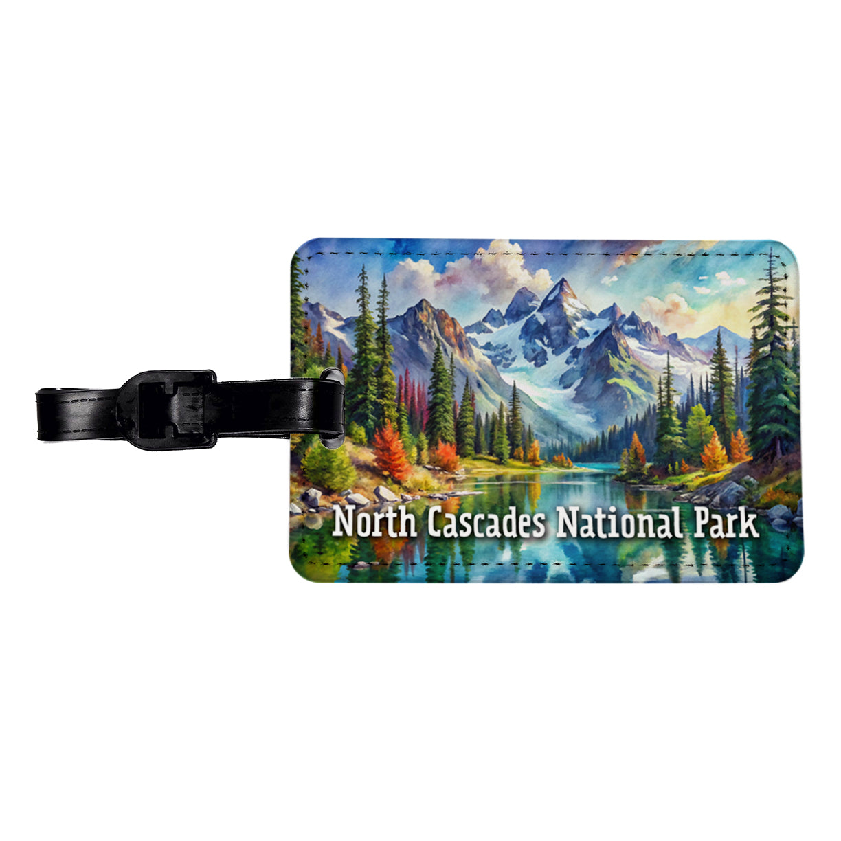 North Cascades National Park Washington Travel Faux Leather Luggage Tag