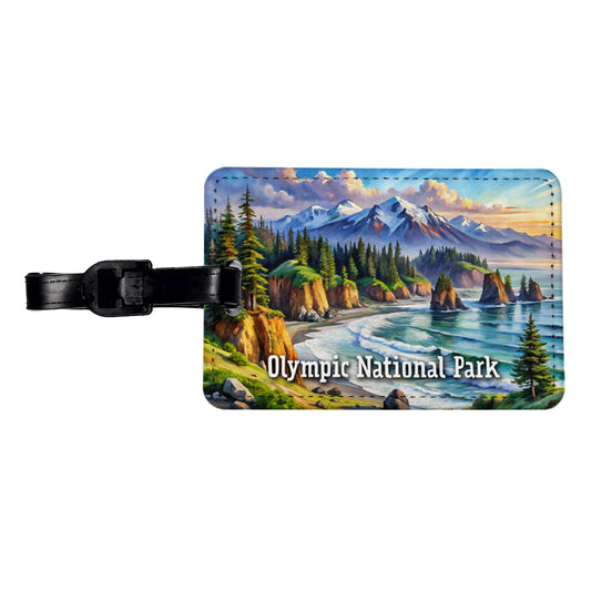 Olympic National Park Washington Travel Faux Leather Luggage Tag