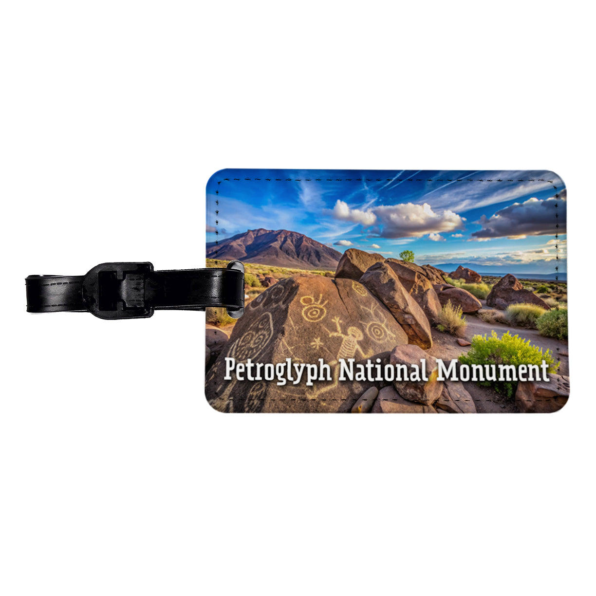 Petroglyph National Monument New Mexico Travel Faux Leather Luggage Tag