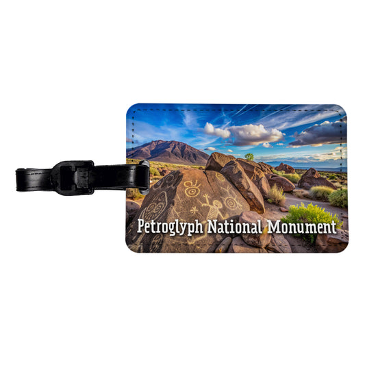 Petroglyph National Monument New Mexico Travel Faux Leather Luggage Tag