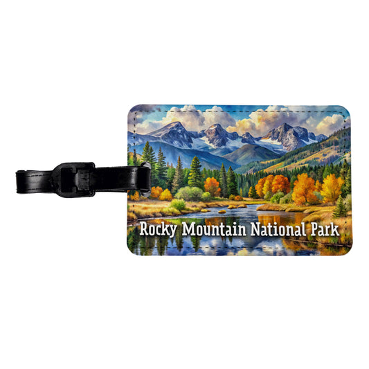 Rocky Mountain National Park Colorado Travel Faux Leather Luggage Tag
