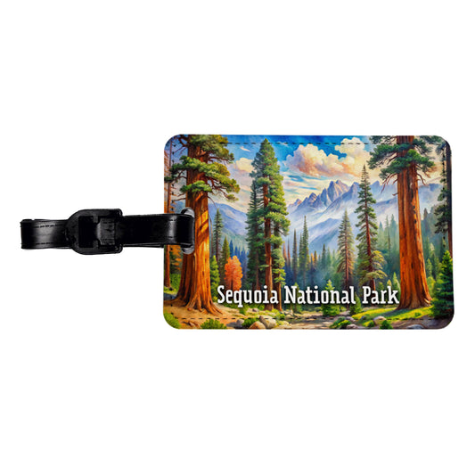 Sequoia National Park California Travel Faux Leather Luggage Tag