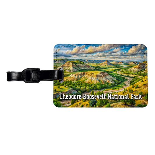 Theodore Roosevelt National Park North Dakota Travel Faux Leather Luggage Tag