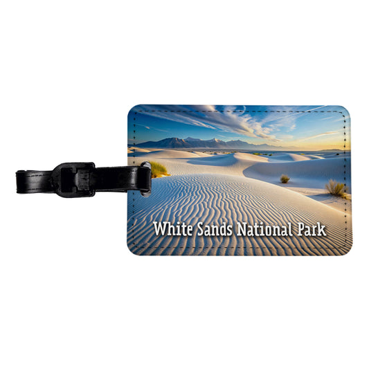 White Sands National Park New Mexico Travel Faux Leather Luggage Tag