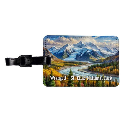 Wrangell - St. Elias National Park Alaska Travel Faux Leather Luggage Tag