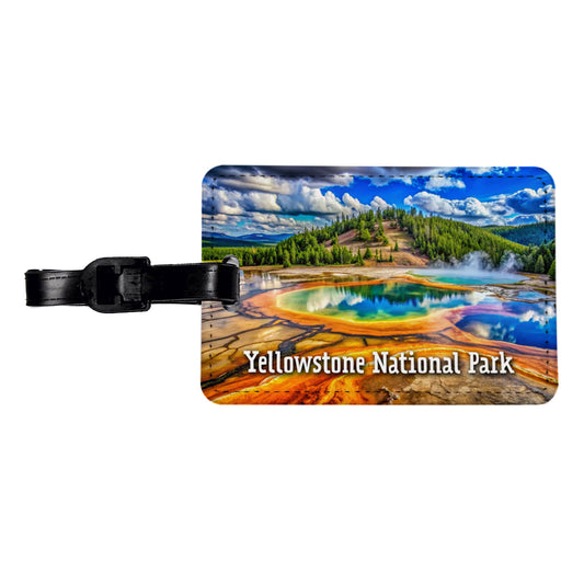 Yellowstone National Park Wyoming Travel Faux Leather Luggage Tag