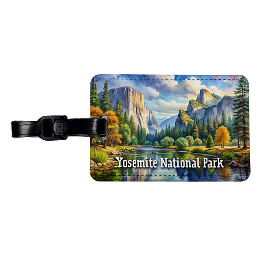 Yosemite National Park California Travel Faux Leather Luggage Tag