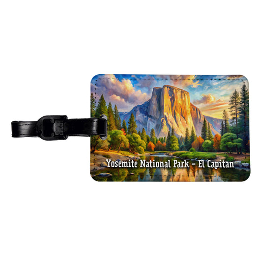 Yosemite National Park El Capitan Travel Faux Leather Luggage Tag