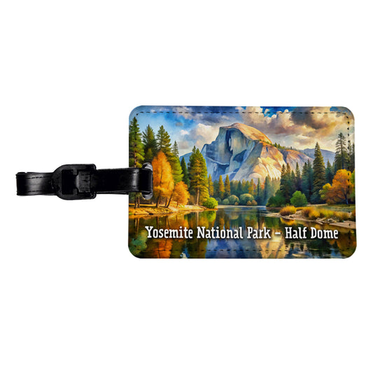 Yosemite National Park Half Dome Travel Faux Leather Luggage Tag