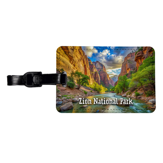 Zion National Park Utah Travel Faux Leather Luggage Tag
