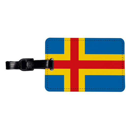 Aland Islands Country Flag Travel Faux Leather Luggage Tag