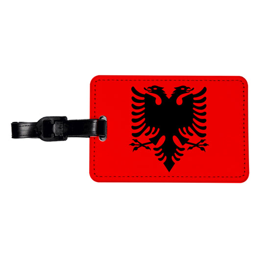 Albania Country Flag Travel Faux Leather Luggage Tag