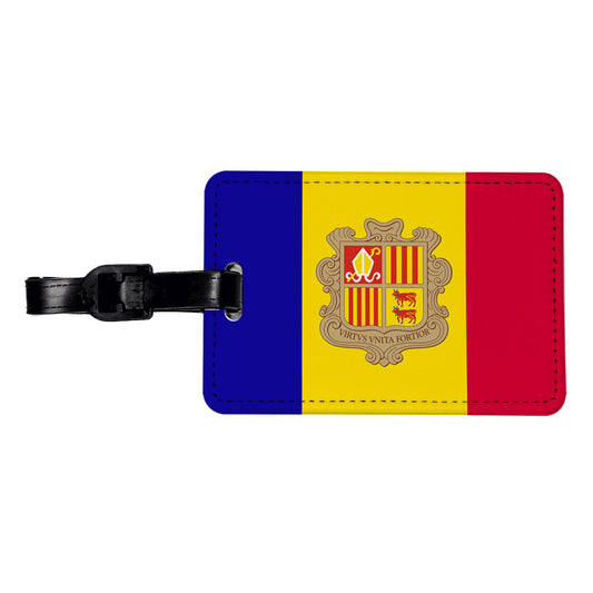 Andorra Country Flag Travel Faux Leather Luggage Tag