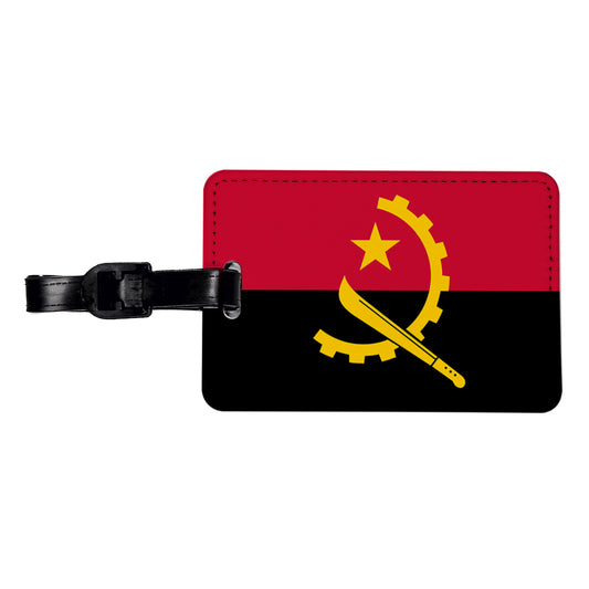 Angola Country Flag Travel Faux Leather Luggage Tag