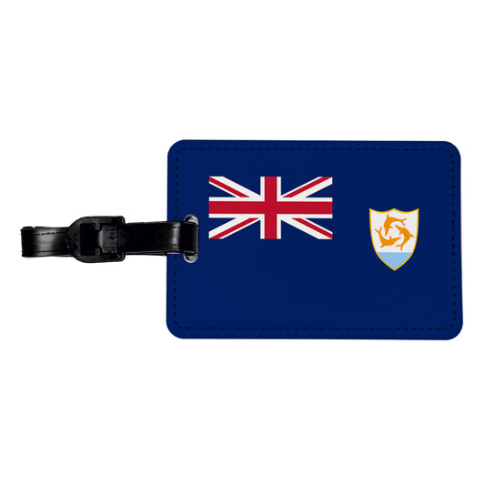 Anguilla Country Flag Travel Faux Leather Luggage Tag