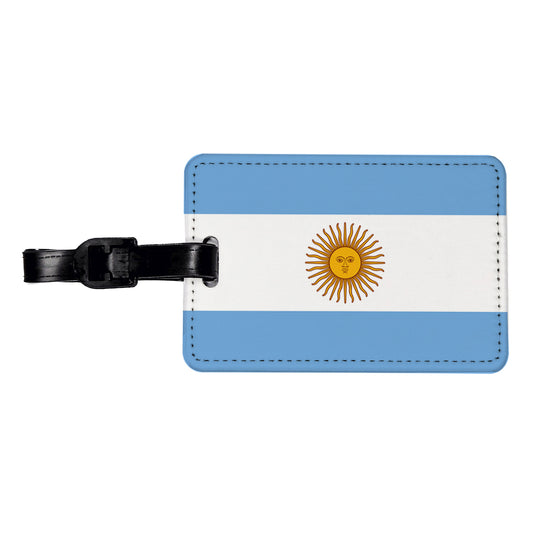 Argentina Country Flag Travel Faux Leather Luggage Tag