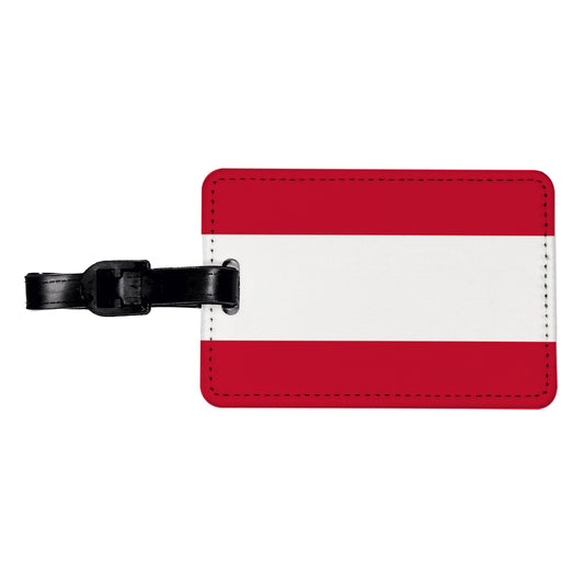 Austria Country Flag Travel Faux Leather Luggage Tag