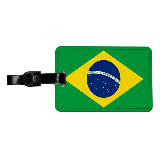 Brazil Country Flag Travel Faux Leather Luggage Tag