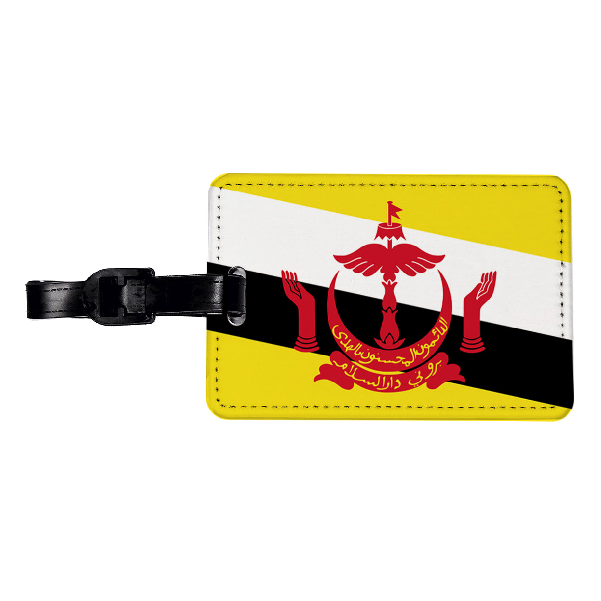 Brunei Darussalam Country Flag Travel Faux Leather Luggage Tag