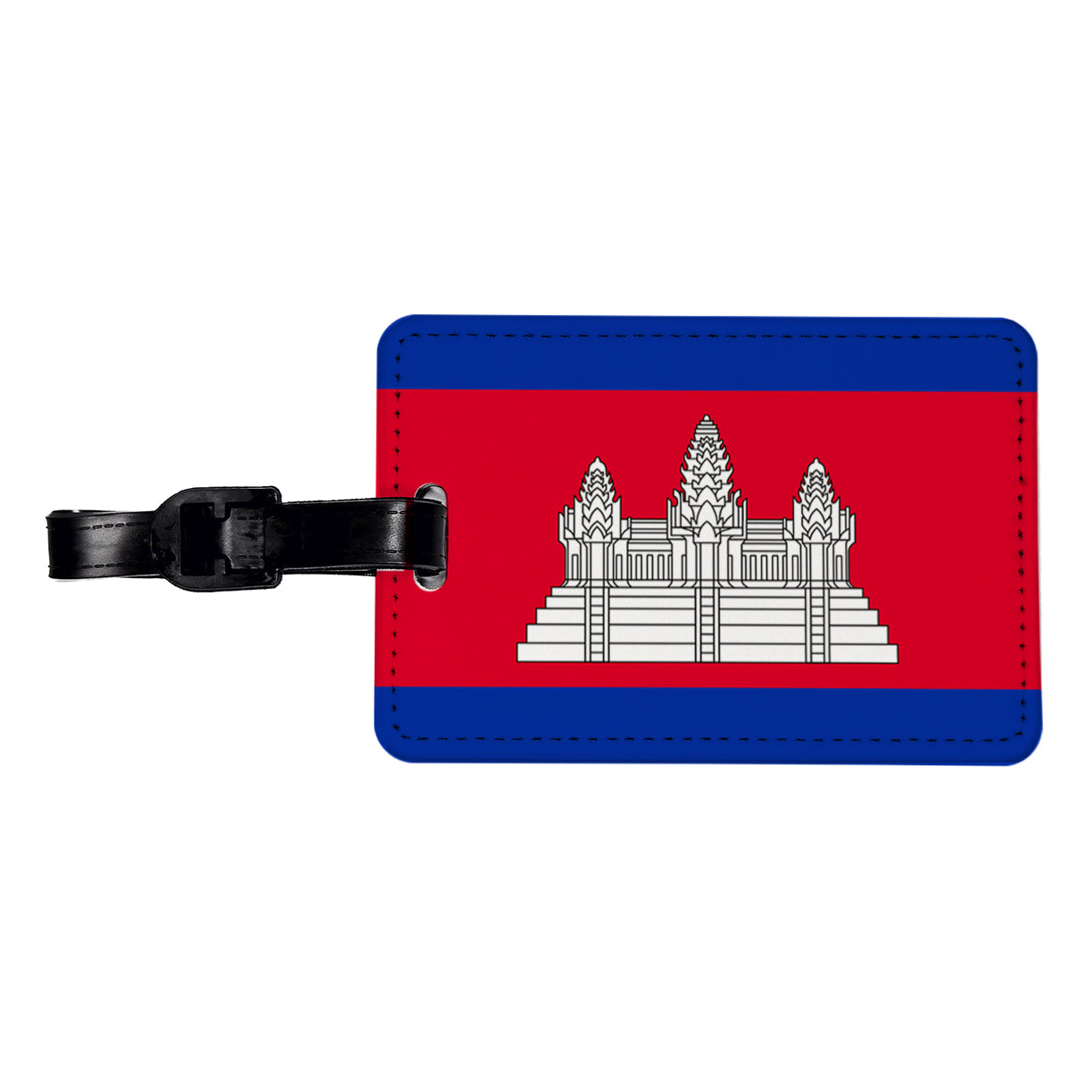 Cambodia Country Flag Travel Faux Leather Luggage Tag