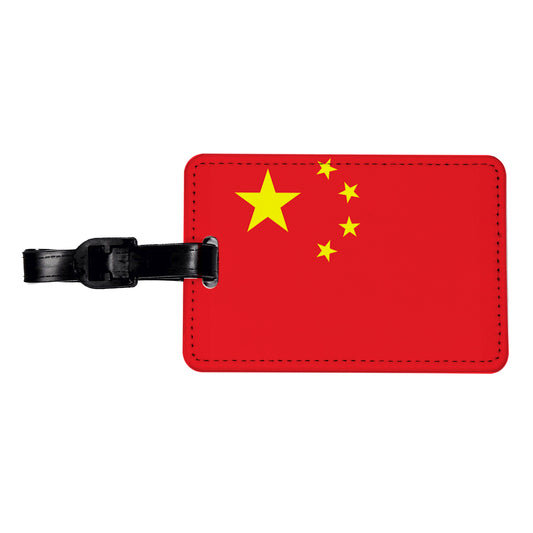 China Country Flag Travel Faux Leather Luggage Tag