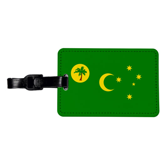 Cocos (Keeling) Islands Country Flag Travel Faux Leather Luggage Tag