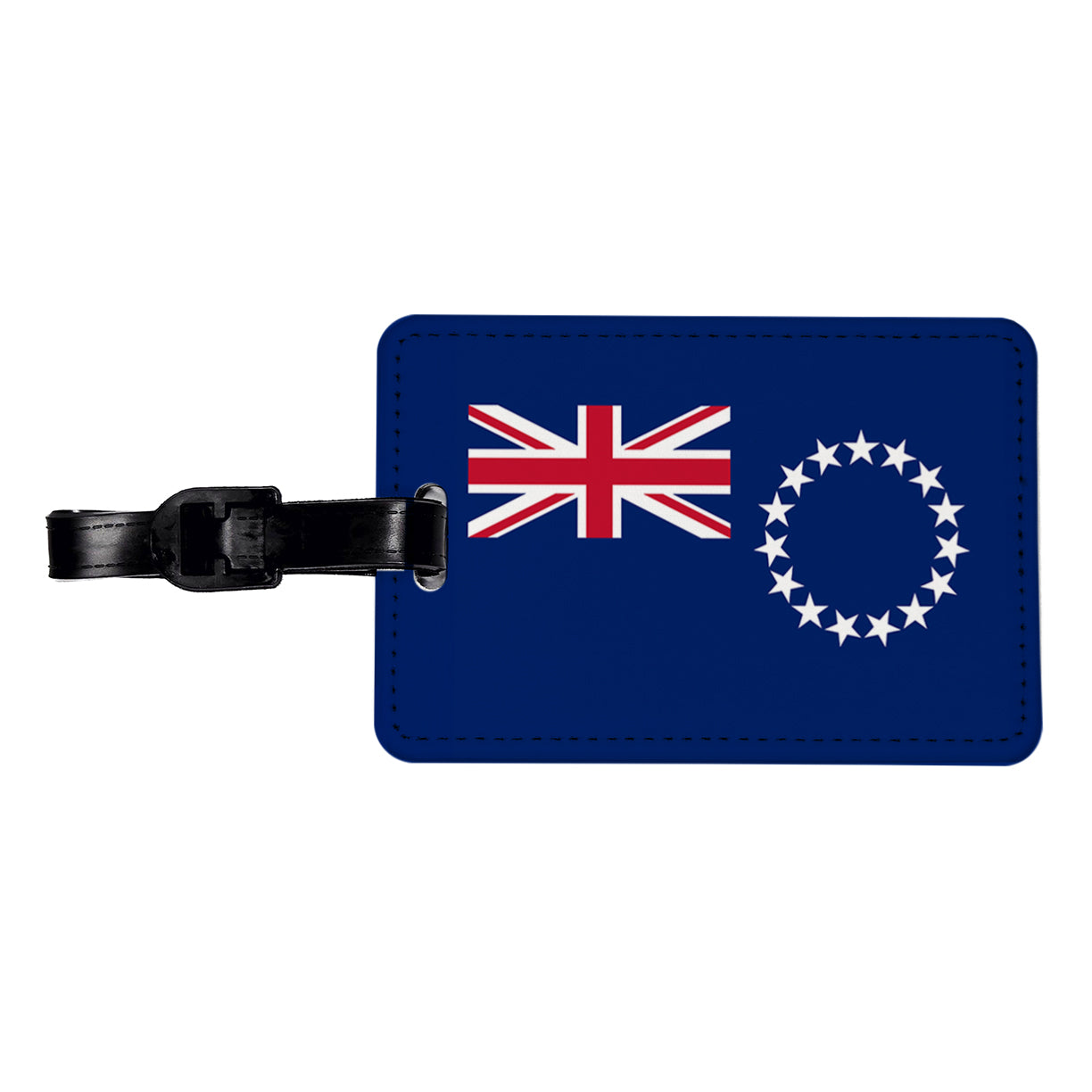 Cook Islands Country Flag Travel Faux Leather Luggage Tag