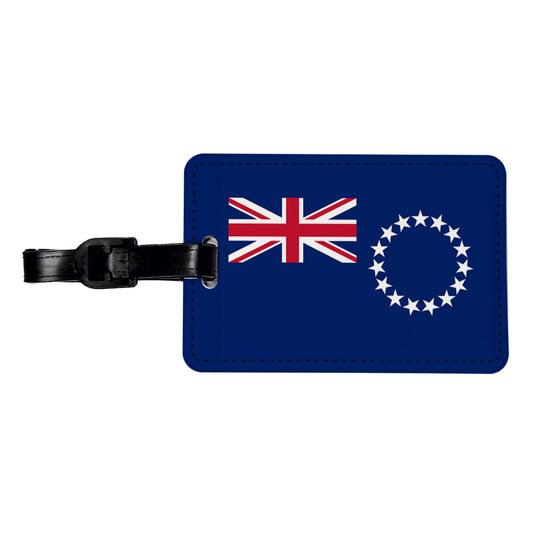 Cook Islands Country Flag Travel Faux Leather Luggage Tag