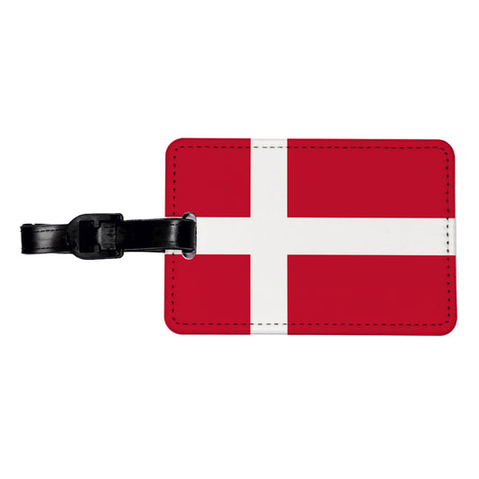 Denmark Country Flag Travel Faux Leather Luggage Tag