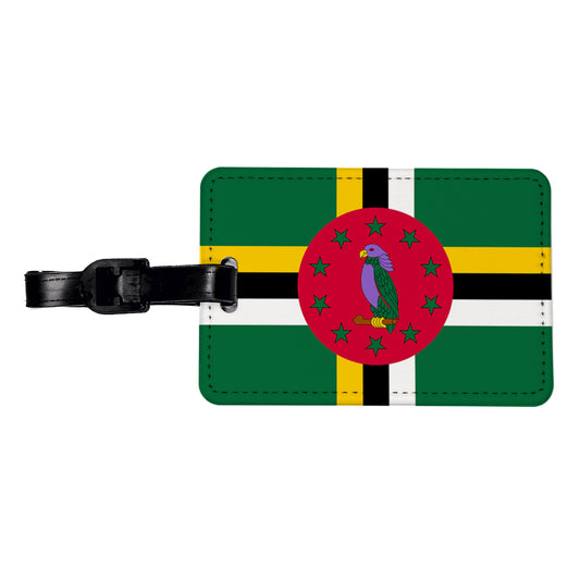 Dominica Country Flag Travel Faux Leather Luggage Tag
