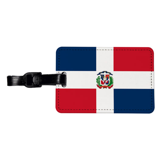 Dominican Republic Country Flag Travel Faux Leather Luggage Tag