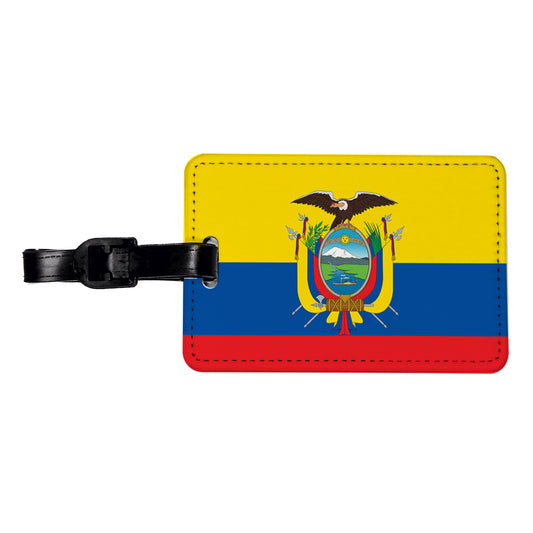 Ecuador Country Flag Travel Faux Leather Luggage Tag