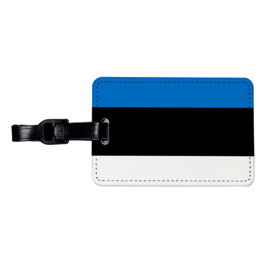 Estonia Country Flag Travel Faux Leather Luggage Tag