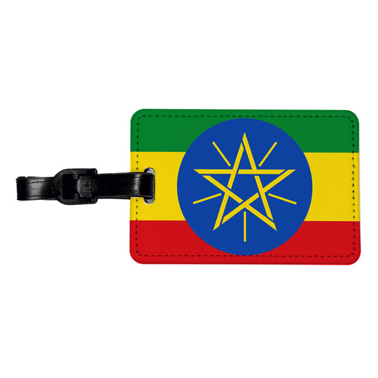 Ethiopia Country Flag Travel Faux Leather Luggage Tag