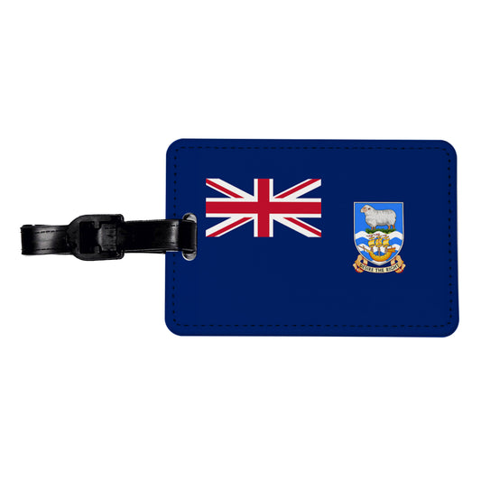 Falkland Islands Country Flag Travel Faux Leather Luggage Tag