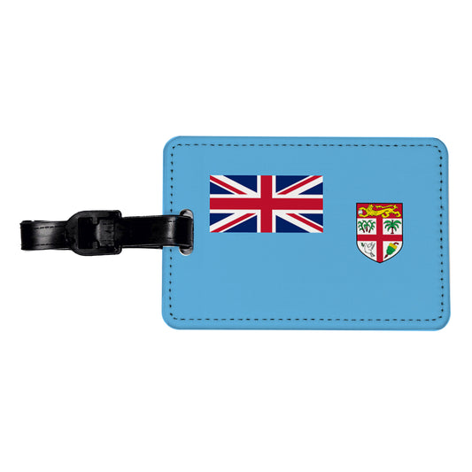 Fiji Country Flag Travel Faux Leather Luggage Tag