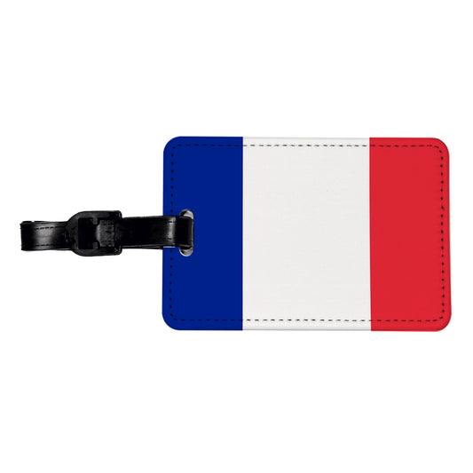France Country Flag Travel Faux Leather Luggage Tag