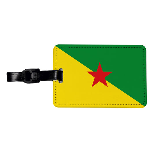 French Guiana Country Flag Travel Faux Leather Luggage Tag