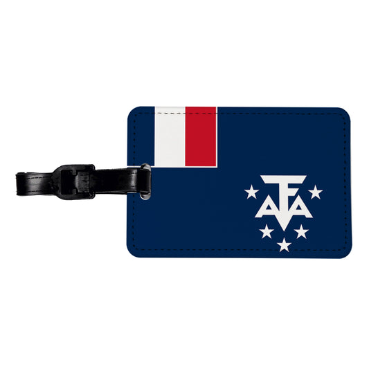 French Southern Territories Country Flag Travel Faux Leather Luggage Tag