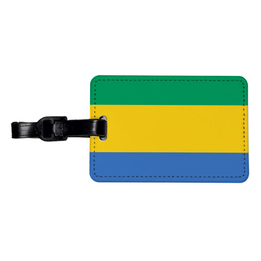 Gabon Country Flag Travel Faux Leather Luggage Tag