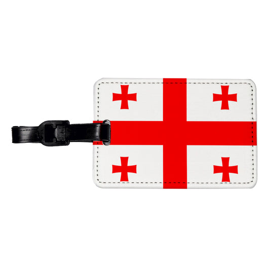 Georgia Country Flag Travel Faux Leather Luggage Tag
