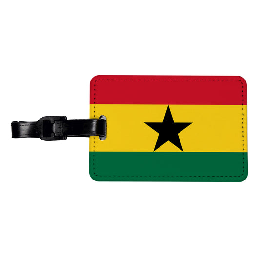 Ghana Country Flag Travel Faux Leather Luggage Tag