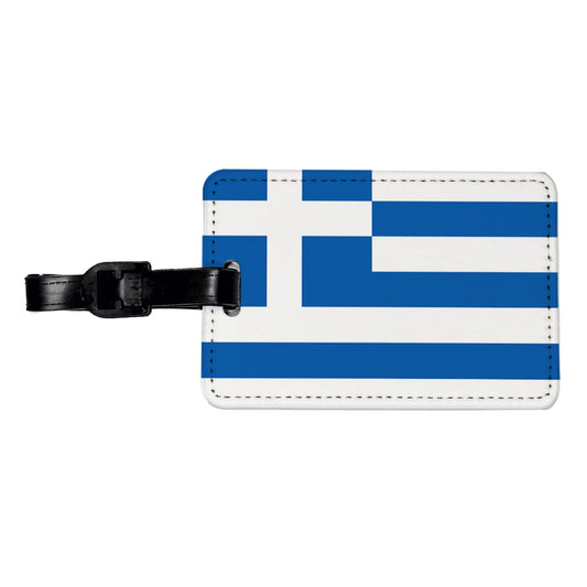 Greece Country Flag Travel Faux Leather Luggage Tag