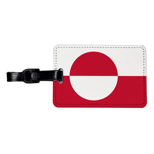 Greenland Country Flag Travel Faux Leather Luggage Tag
