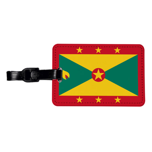 Grenada Country Flag Travel Faux Leather Luggage Tag