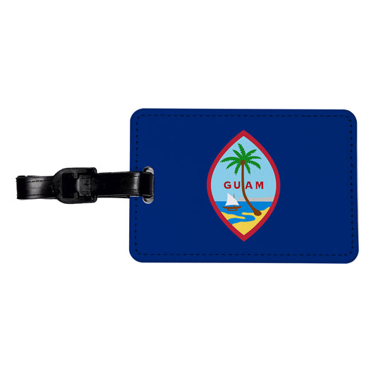 Guam Country Flag Travel Faux Leather Luggage Tag
