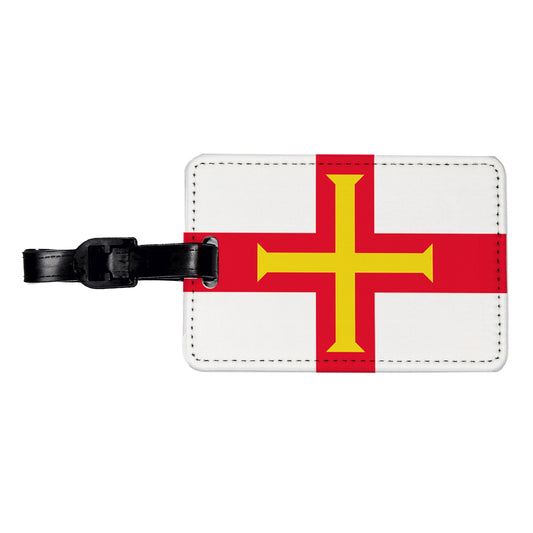 Guernsey Country Flag Travel Faux Leather Luggage Tag