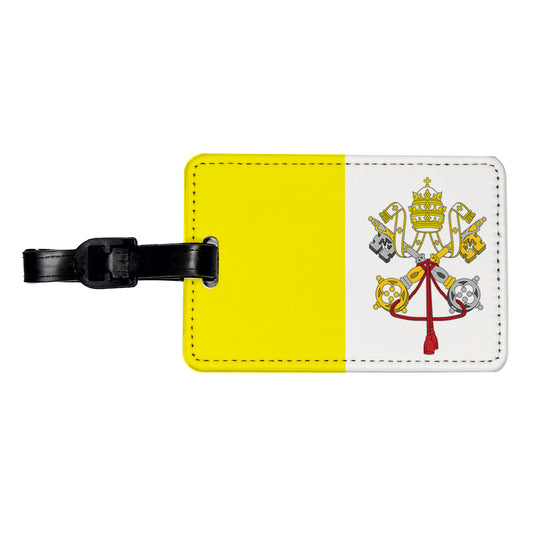 Holy See Country Flag Travel Faux Leather Luggage Tag